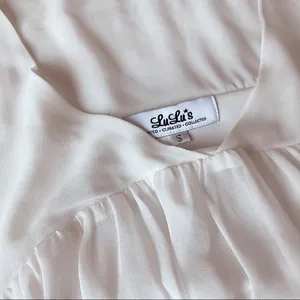 Lulu’s Flowy White Balloon Sleeve Mini Dress NWOT thumbnail 6