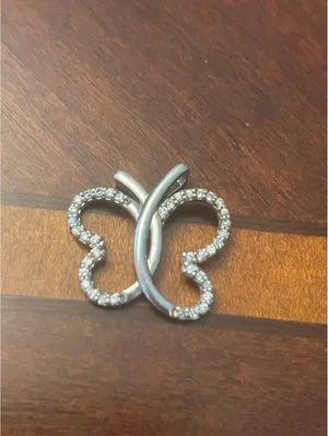 Z070 2.88g almost 1 inch long 925 sterling silver pendant butterfly thumbnail 2