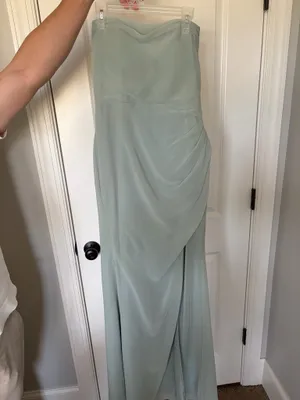 Azazie Bridesmaid Dress Green Agave thumbnail 2