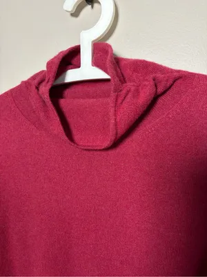 Nordstrom 100% Cashmere Mock Neck Sweater Red Burgundy thumbnail 3