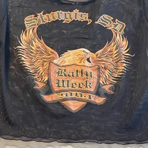 Vintage Sturgis SD Rally Week 2004 Black Mesh Short Sleeve T-Shirt Cropped thumbnail 2