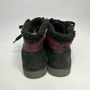 Cat Women’s Fret Faux Fur black & maroon‎ leather boots size 8.5 thumbnail 10