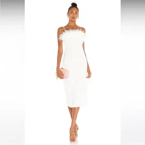 Elliatt | Harley‎ Dress In Ivory With Feathers Size XS thumbnail 5
