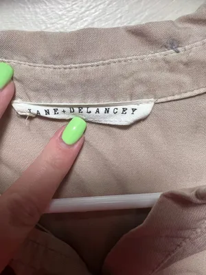 Jane & Delancey Button Down Blouse tan thumbnail 2