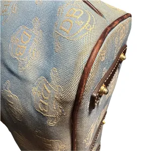 Dooney & Bourke East West Canvas / Leather Trim Donegal Crest Tote Shoulder Bag thumbnail 9