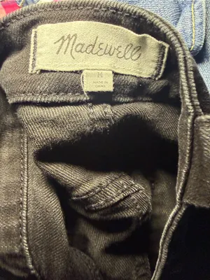 Madewell Cross Back skinny overalls black minimalist boho size medium thumbnail 5