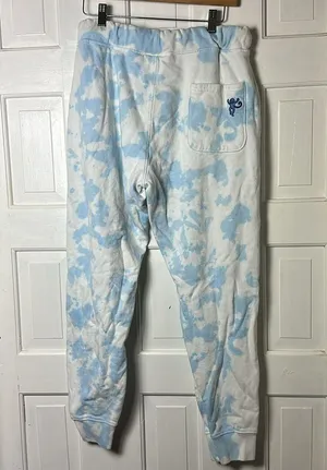 Roller Rabbit Blue Monkey Tie Dye White and Blue Sweatpants Size Medium thumbnail 8