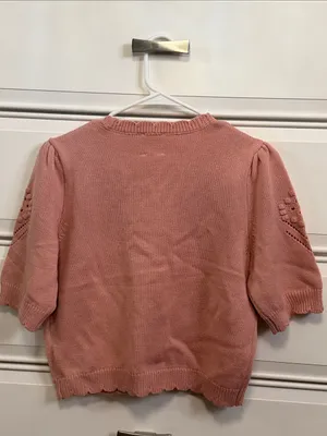 LOLA Studio Dusty Rose Short-Sleeve Knit Cardigan thumbnail 4