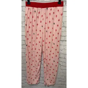 NWT Roudelain pink and red bow-print long-sleeve soft pajama set Size Small thumbnail 3