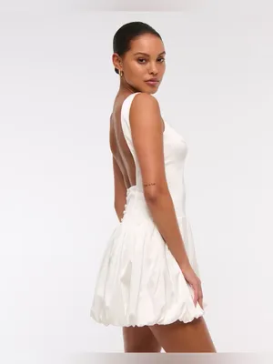 Abercrombie White Sleeveless Open-Back Mini Dress thumbnail 2