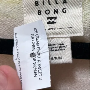 Billabong White Cap Short N Sweet Cropped Cardigan Sweater Size Medium thumbnail 6