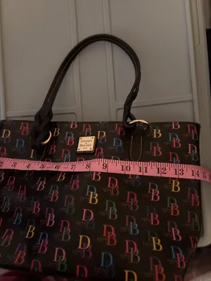 Dooney Bourke Db75 It Zip Top Black Multi Coated Canvas Tote thumbnail 10