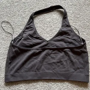 Garage Gray Ribbed Halter Crop Top Bralette Size Large Y2K Stretch thumbnail 3