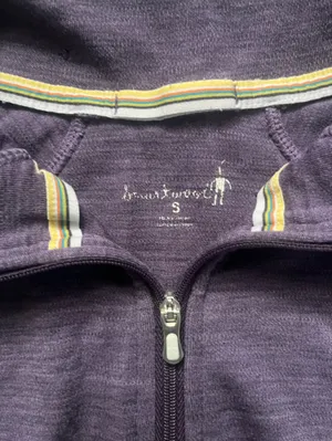 Smartwool Purple 100% Merino Wool Long Sleeve Quarter Zip Outdoor Hiking Top S thumbnail 4