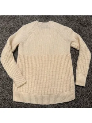 Banana Republic Cream Italian Yarn Knit Sweater XS thumbnail 5