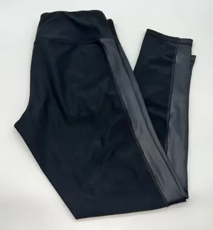 90 Degree By Reflex Women’s Black w/3 Shades of Gray Accent Leggings-Size L thumbnail 1