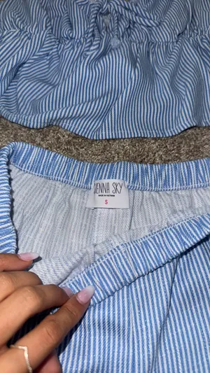 Sienna Sky Blue & White Striped Set thumbnail 2