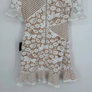 Lulus My Dearest White Lace Short Sleeve Mini Dress Medium White Bridal Cocktail thumbnail 8