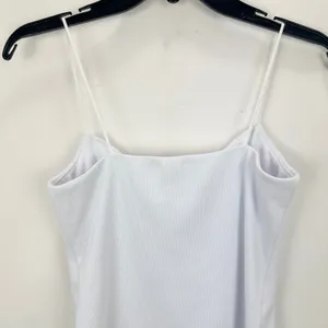 Madewell Squareneck Tank Top Spaghetti Straps Slim Stretch White Large NWT thumbnail 9