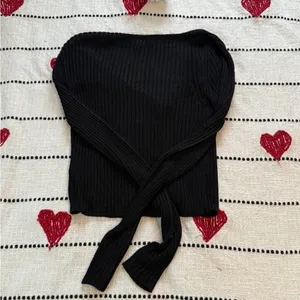 Free People Black Ribbed Button Down Shirt thumbnail 4