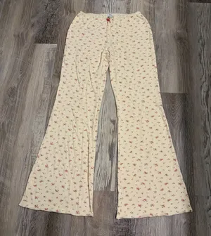 Pacsun cream and pink floral flare pants size Xsmall thumbnail 1