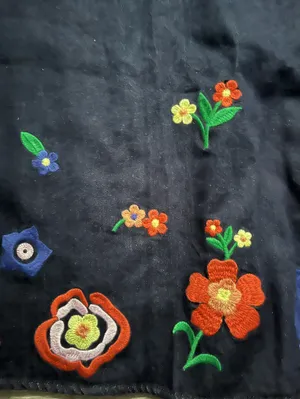 NEW Avara Dark Blue Floral Denim Teacher Back to School Cotton Dress Size L Fall thumbnail 3