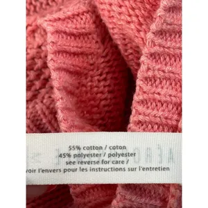 Aeropostale‎ Women's V-Neck Knit Sweater Coral Pink Cable Stitch Medium thumbnail 9