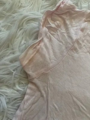Brandy Melville Pink Knit Solid Round Neck Cap Sleeve T-Shirt One Size thumbnail 3