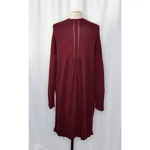 By ANTHROPOLOGIE Pointelle‎ Long Cardigan Sweater Purple Burgundy Cottage Medium thumbnail 8