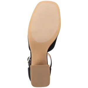 NWT Sun + Stone Leoniee Ankle-Strap Platform Dress Sandals Black Microsuede 5.5M thumbnail 5