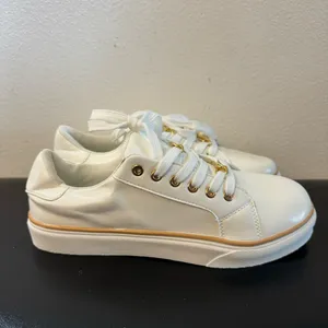 New. White and Gold Women's Sneakers thumbnail 4