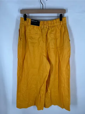 Worthington High Waist Wide Leg Crop Linen Pants M California Gold NWT thumbnail 8
