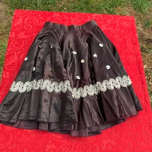Vintage black skirt size small fairy whimsyGoth fall winter sequin‎ thumbnail 3