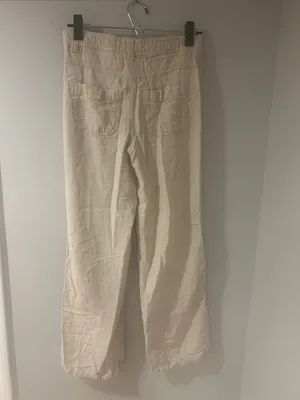 Divided Neutral Cream Drawstring Wide-Leg Chinos thumbnail 2