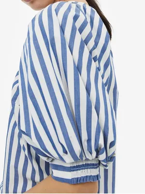 H&M Cotton Blouse with balloon sleeves small thumbnail 3