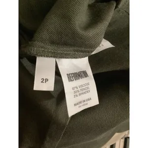 Reformation Olive Green High Waisted Straight Leg Pants Size 2P thumbnail 5