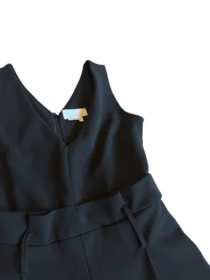 Anthropologie Black Sleeveless Jumpsuit Black Wide Leg Dress Up Down SIze Small thumbnail 8
