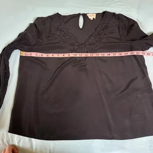 Sézane black Juliette blouse 100% silk US 8 Size M thumbnail 5