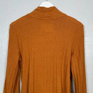 Maeve Anthropologie Women M Orange Rafela Ribbed Hacci Surplice Sweater Boho thumbnail 7