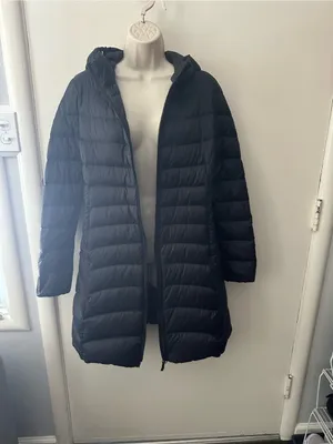Uniqlo Black Long Quilted Puffer Coat thumbnail 3
