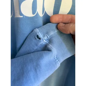 Ciao Distressed Sweatshirt | Faded Blue Beach Pullover | 100% Cotton | Small thumbnail 6