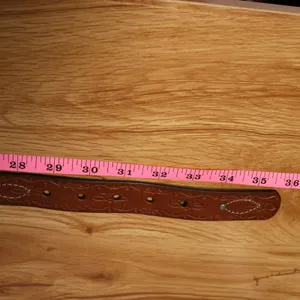 Dockers Western Embossed Leather Belt Womens Size M Brown Floral Studded Y2K thumbnail 8