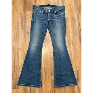 Express Bell Flare Low Rise Stretch Jeans Women's Size 10R Medium Wash Y2K Bootc thumbnail 3