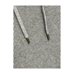 Lauren Ralph Lauren Sweater Womens Medium Gray Hoodie Waffle Knit Preppy Cozy thumbnail 3