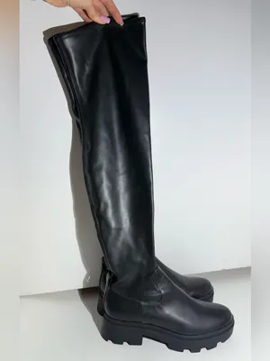NWOT OpenEdit Women’s Black Lug-Sole Platform Boots thumbnail 8