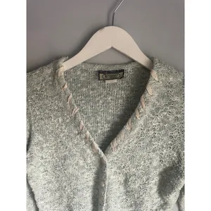 Vintage Cottage Dainty Cropped Cardigan Sweater Light Blue Ribbon Small Y2K USA thumbnail 2