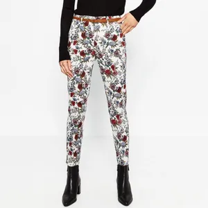 Zara Basics Floral Printed Trouser Pants - Womens Size 8 thumbnail 7
