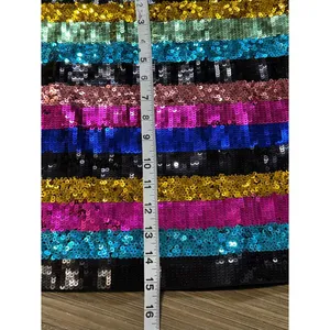 Express Multicolor Sequin Stripe Mini Skirt thumbnail 6