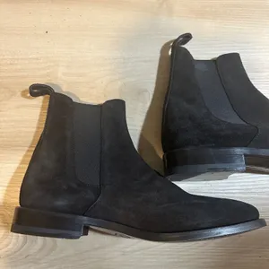 ORO Handmade in Spain‎ 6 Black Suede Leather Chelsea Ankle Boots thumbnail 6