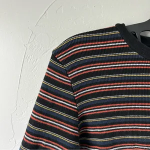 Brandy Melville Striped Cropped Long Sleeve Cotton Tee OS Indie Grunge thumbnail 3